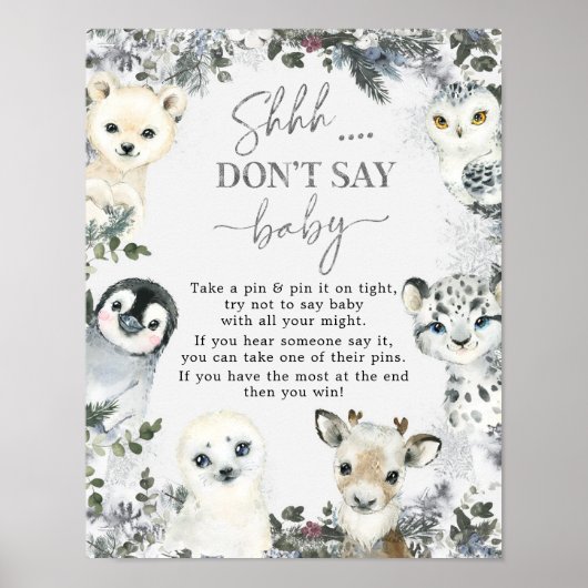 Arctic Animal Winter Onederland Don't Say Baby Poster (Vorne)