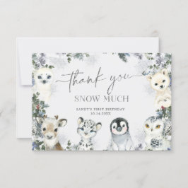 Arctic Animal Winter Onederland Erster Geburtstag Dankeskarte