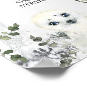 Arctic Animal Winter Onederland Foto Booth Sign Poster (Ecke)