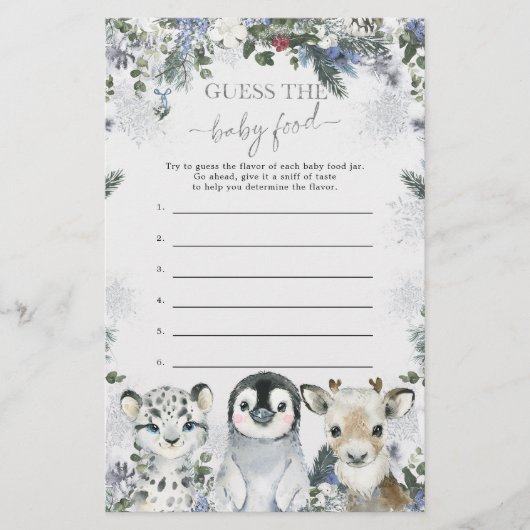 Arctic Animal Winter Onederland Guess Baby Food (Vorderseite)