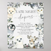 Arctic Animal Winter Onederland Late Night Diapers Poster (Vorne)