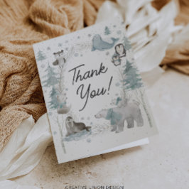 Arctic Animals Winter Baby Dusche Danke Karten