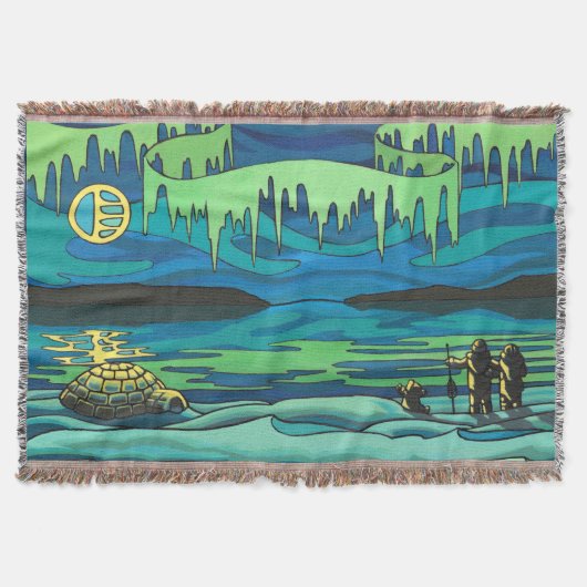 Arctic Art Blanket Inuit Liebe Throw Blanket Gesch Decke (Vorderseite)