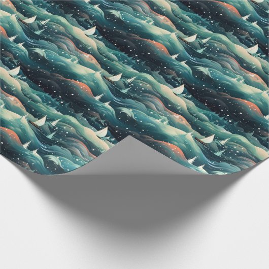 Arctic Aurora Expedition: Icy Adventure Design Geschenkpapier (Ecke)