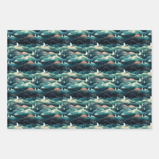 Arctic Aurora Expedition: Icy Adventure Design Geschenkpapier Set (Vorderseite)