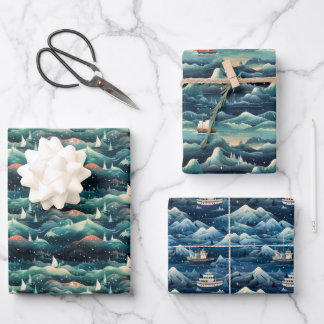 Arctic Aurora Expedition: Icy Adventure Design Geschenkpapier Set