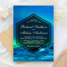 Arctic Aurora Northern Lights Hochzeitseinladung