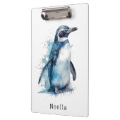 Arctic Azure Watercolor Pinguin, Brauch Klemmbrett (Links)