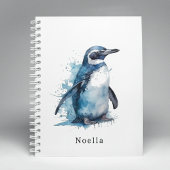 Arctic Azure Watercolor Pinguin, Brauch Notizblock