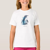 Arctic Azure Watercolor Pinguin, Brauch T-Shirt (Vorderseite)
