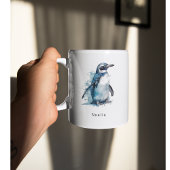 Arctic Azure Watercolor Pinguin, Brauch Zweifarbige Tasse