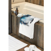 Arctic Azure Watercolor Pinguin Handtuch