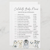Arctic Baby Shower Celebrity Baby Names Game (Vorne/Hinten)