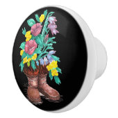 Arctic Bell Heather Rose Wildblume Mukluk Boot Keramikknauf (Rechts)