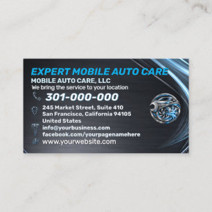 Arctic Blue Auto AC Reparatur Custom Logo Metall  Visitenkarte