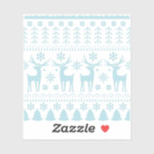 Arctic Blue Folk Art Winter Thema Aufkleber (Blatt)