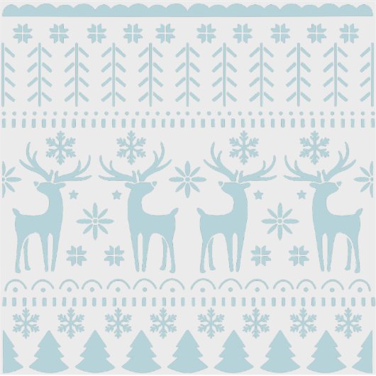 Arctic Blue Folk Art Winter Thema Aufkleber (Vorderseite)