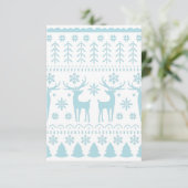 Arctic Blue Folk Art Winter Thema Dankeskarte (Stehend Vorderseite)