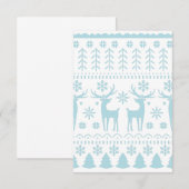 Arctic Blue Folk Art Winter Thema Dankeskarte (Vorne/Hinten)