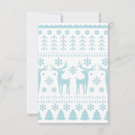 Arctic Blue Folk Art Winter Thema Dankeskarte