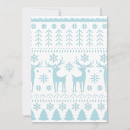 Arctic Blue Folk Art Winter Thema Feiertagskarte