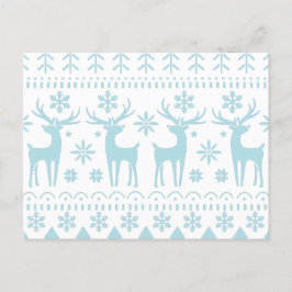Arctic Blue Folk Art Winter Thema Feiertagspostkarte