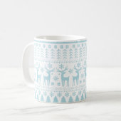 Arctic Blue Folk Art Winter Thema Kaffeetasse (Vorderseite Links)