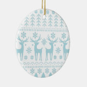 Arctic Blue Folk Art Winter Thema Keramik Ornament (Rechts)