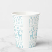 Arctic Blue Folk Art Winter Thema Pappbecher (Links)