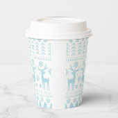 Arctic Blue Folk Art Winter Thema Pappbecher (Links)