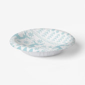 Arctic Blue Folk Art Winter Thema Pappteller (Gewinkelt)
