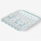 Arctic Blue Folk Art Winter Thema Pappteller (Gewinkelt)