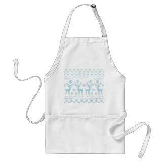 Arctic Blue Folk Art Winter Thema Schürze