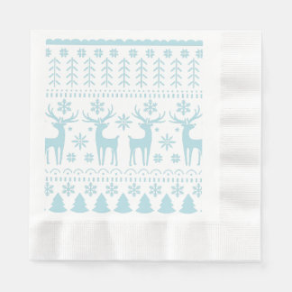 Arctic Blue Folk Art Winter Thema Serviette