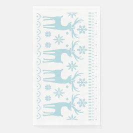 Arctic Blue Folk Art Winter Thema Serviette