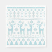 Arctic Blue Folk Art Winter Thema Serviette (Vorderseite)