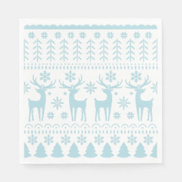 Arctic Blue Folk Art Winter Thema Serviette