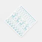 Arctic Blue Folk Art Winter Thema Serviette (Ecke)