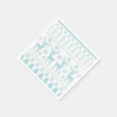Arctic Blue Folk Art Winter Thema Serviette (Ecke)