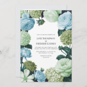 Arctic Blue, Frosted Pine & Cloud Moss Wedding Einladung (Vorne/Hinten)