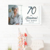 Arctic Blue Seventy and Fabulous 70th Birthday Banner (Insitu)