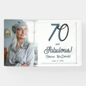 Arctic Blue Seventy and Fabulous 70th Birthday Banner (Horizontal)