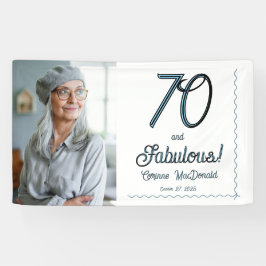 Arctic Blue Seventy and Fabulous 70th Birthday Banner
