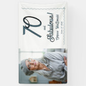 Arctic Blue Seventy and Fabulous 70th Birthday Banner (Vertikal)