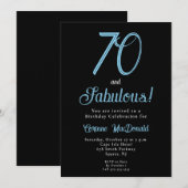 Arctic Blue Seventy and Fabulous 70th Birthday Einladung (Vorne/Hinten)