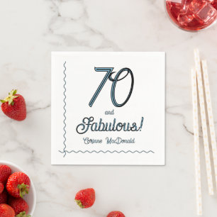 Arctic Blue Siebzig und Fabelhaftes 70. Geburtstag Serviette