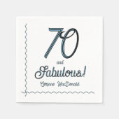 Arctic Blue Siebzig und Fabelhaftes 70. Geburtstag Serviette (Vorderseite)