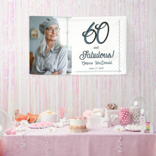 Arctic Blue Sixty and Fabulous 60. Geburtstagsfeie Banner