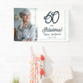 Arctic Blue Sixty and Fabulous 60th Birthday Party Banner (Insitu)