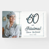 Arctic Blue Sixty and Fabulous 60th Birthday Party Banner (Horizontal)